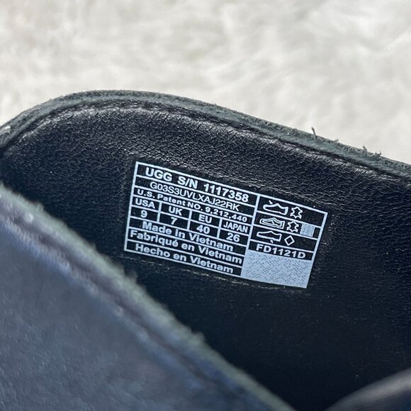 UGG #1117358 Women's Black Boho Judi Leather Wooden Clogs Slip On Shoes Size 9 - Picture 5 of 16